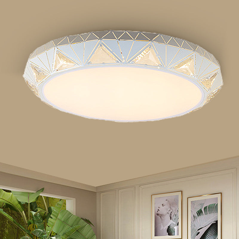 Modern Tapered Round/Square/Rectangle Flush Lamp Crystal White LED Ceiling Light with/without Remote Control Stepless Dimming Clearhalo 'Ceiling Lights' 'Close To Ceiling Lights' 'Close to ceiling' 'Flush mount' Lighting' 313988