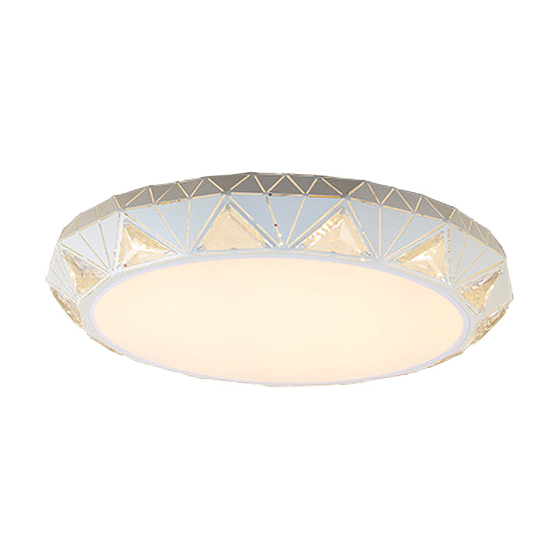 Modern Tapered Round/Square/Rectangle Flush Lamp Crystal White LED Ceiling Light with/without Remote Control Stepless Dimming Clearhalo 'Ceiling Lights' 'Close To Ceiling Lights' 'Close to ceiling' 'Flush mount' Lighting' 313990