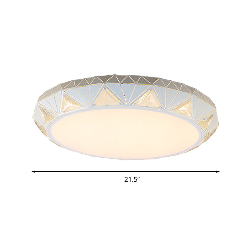 Modern Tapered Round/Square/Rectangle Flush Lamp Crystal White LED Ceiling Light with/without Remote Control Stepless Dimming Clearhalo 'Ceiling Lights' 'Close To Ceiling Lights' 'Close to ceiling' 'Flush mount' Lighting' 313991