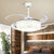 8-Blade White Drum Fan Lighting Minimal Acrylic Shade Semi Close to Ceiling Light with Integrated LED White Clearhalo 'Ceiling Fans with Lights' 'Ceiling Fans' 'Modern Ceiling Fans' 'Modern' Lighting' 314036