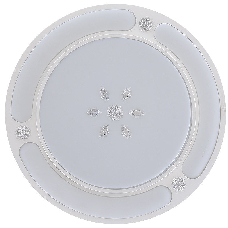 8-Blade White Drum Fan Lighting Minimal Acrylic Shade Semi Close to Ceiling Light with Integrated LED Clearhalo 'Ceiling Fans with Lights' 'Ceiling Fans' 'Modern Ceiling Fans' 'Modern' Lighting' 314042