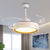 Minimalist LED Ceiling Fan Drum Light Acrylic White Flush Lamp with Schedule Shutdown Design White Clearhalo 'Ceiling Fans with Lights' 'Ceiling Fans' 'Modern Ceiling Fans' 'Modern' Lighting' 314043
