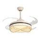 Apricot Cutout Semi Flush Fan Light Modern Reversible 8 Blade Beveled Crystal LED Indoor Lighting Clearhalo 'Ceiling Fans with Lights' 'Ceiling Fans' 'Modern Ceiling Fans' 'Modern' Lighting' 314054