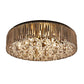 Black Round Flush Mount Light Contemporary 4 Heads Tri-Sided Crystal Rod Ceiling Light in White Light Clearhalo 'Ceiling Lights' 'Close To Ceiling Lights' 'Close to ceiling' 'Flush mount' Lighting' 314226