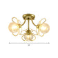 Flower Semi Flush Mount Lamp Minimalist Swirl Crystal 1/3 Lights Black/Gold Ceiling Fixture Clearhalo 'Ceiling Lights' 'Close To Ceiling Lights' 'Close to ceiling' 'Semi-flushmount' Lighting' 314245