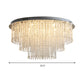 Crystal Strand 3 Tiers Ceiling Light Modernism Nickel LED Flush Mount Lamp for Living Room Clearhalo 'Ceiling Lights' 'Close To Ceiling Lights' 'Close to ceiling' 'Flush mount' Lighting' 314303