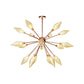Industrial Diamond Amber/Clear Glass Chandelier Lamp 9/12/15 Lights Hanging Ceiling Fixture with Starburst Design 18 Amber Clearhalo 'Ceiling Lights' 'Chandeliers' 'Clear' 'Close To Ceiling Lights' 'Glass shade' 'Glass' 'Industrial Chandeliers' 'Industrial' 'Middle Century Chandeliers' 'Modern' 'Tiffany' 'Traditional Chandeliers' Lighting' 314342