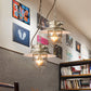 White/Blue 1 Light Pendant Lamp Industrial Metal Wide Flare Hanging Light with Cage Clearhalo 'Art Deco Pendants' 'Cast Iron' 'Ceiling Lights' 'Ceramic' 'Crystal' 'Industrial Pendants' 'Industrial' 'Metal' 'Middle Century Pendants' 'Pendant Lights' 'Pendants' 'Tiffany' Lighting' 315026