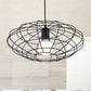 Black 1 Light Pendant Lighting Vintage ,shopify Metal Oval Cage Ceiling Fixture for Living Room Clearhalo 'Ceiling Lights' 'Lighting' 'Pendant Lights' 315038_b7fd9bcb-368e-4615-849d-5534af885725
