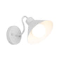 1 Light Bedroom Wall Lamp Industrial Style White/Black Sconce Light Fixture with Cone Metal Shade Clearhalo 'Art deco wall lights' 'Cast Iron' 'Glass' 'Industrial wall lights' 'Industrial' 'Middle century wall lights' 'Modern' 'Rustic wall lights' 'Tiffany' 'Traditional wall lights' 'Wall Lamps & Sconces' 'Wall Lights' Lighting' 315121
