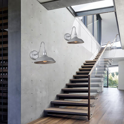 10"/14" Wide 1 Light Domed Sconce Fixture Industrial Silver Metal Wall Lighting for Outdoor Silver Clearhalo 'Art deco wall lights' 'Cast Iron' 'Glass' 'Industrial wall lights' 'Industrial' 'Middle century wall lights' 'Modern' 'Rustic wall lights' 'Tiffany' 'Traditional wall lights' 'Wall Lamps & Sconces' 'Wall Lights' Lighting' 315167