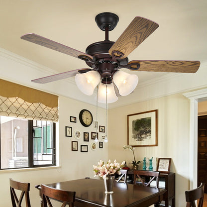 3 Lights Frosted Glass Ceiling Fan Light Traditional Black Bell Living Room Semi-Flush Mount Black Clearhalo 'Ceiling Fans with Lights' 'Ceiling Fans' Lighting' 315534