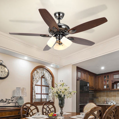 Black 3 Lights Ceiling Fan Light Vintage Opal Glass Rectangle Semi Flush Mount Lighting Black Clearhalo 'Ceiling Fans with Lights' 'Ceiling Fans' Lighting' 315578