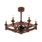 Vintage Candle Ceiling Fan Lamp 6 Lights Metal Semi Flush Light in Brown for Bedroom Clearhalo 'Ceiling Fans with Lights' 'Ceiling Fans' Lighting' 315596