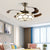 36"/42" Wide LED Ceiling Fan Traditional Bowl Opal Glass Semi Flush Mount Light in White, Remote Control/Wall Control White Clearhalo 'Ceiling Fans with Lights' 'Ceiling Fans' Lighting' 315669