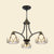 Scalloped Ceiling Chandelier 3/6/8 Lights Stained Glass Tiffany Pendant Lighting in Red/Yellow for Living Room 3 Yellow Clearhalo 'Ceiling Lights' 'Chandeliers' 'Industrial' 'Middle Century Chandeliers' 'Tiffany Chandeliers' 'Tiffany close to ceiling' 'Tiffany' Lighting' 315862
