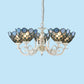 Tiffany Bowl Chandelier Lighting 3/5 Lights Cut Glass Hanging Lamp Kit in White for Bedroom Clearhalo 'Ceiling Lights' 'Chandeliers' 'Industrial' 'Middle Century Chandeliers' 'Tiffany Chandeliers' 'Tiffany close to ceiling' 'Tiffany' Lighting' 315878