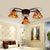 Bell Semi Flush Mount Tiffany Multicolored Stained Glass 3/7/9 Heads Ceiling Light Fixture 3 Orange Clearhalo 'Ceiling Lights' 'Close To Ceiling Lights' 'Close to ceiling' 'Glass shade' 'Glass' 'Semi-flushmount' 'Tiffany close to ceiling' 'Tiffany' Lighting' 315942