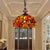 1 Light Dome Hanging Light Fixture Mediterranean Black Colorful Stone Suspension Pendant Multi-Color 12" C Clearhalo 'Ceiling Lights' 'Industrial' 'Middle Century Pendants' 'Pendant Lights' 'Pendants' 'Tiffany close to ceiling' 'Tiffany Pendants' 'Tiffany' Lighting' 315968