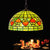 1 Light Kitchen Hanging Pendant Light Mediterranean Red/Green Ceiling Lamp with Domed Stained Glass Shade Green Clearhalo 'Ceiling Lights' 'Chandeliers' 'Industrial' 'Middle Century Pendants' 'Pendant Lights' 'Pendants' 'Tiffany close to ceiling' 'Tiffany Pendants' 'Tiffany' Lighting' 315986