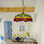 Tiffany Dragonfly Pendant Lighting Fixture 1 Light Stained Glass Ceiling Light in Red/Yellow/Blue for Kitchen Yellow Clearhalo 'Ceiling Lights' 'Industrial' 'Middle Century Pendants' 'Pendant Lights' 'Pendants' 'Tiffany close to ceiling' 'Tiffany Pendants' 'Tiffany' Lighting' 316010