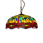 Tiffany Dragonfly Pendant Lighting Fixture 1 Light Stained Glass Ceiling Light in Red/Yellow/Blue for Kitchen Clearhalo 'Ceiling Lights' 'Industrial' 'Middle Century Pendants' 'Pendant Lights' 'Pendants' 'Tiffany close to ceiling' 'Tiffany Pendants' 'Tiffany' Lighting' 316011