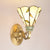 1 Light Wall Mounted Lamp Tiffany Style Cone/Bowl/Flower Cut Glass Sconce Light in Beige/Yellow/Orange for Bedroom Beige Clearhalo 'Industrial' 'Middle century wall lights' 'Tiffany wall lights' 'Tiffany' 'Wall Lamps & Sconces' 'Wall Lights' Lighting' 316033