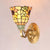 1 Light Wall Mounted Lamp Tiffany Style Cone/Bowl/Flower Cut Glass Sconce Light in Beige/Yellow/Orange for Bedroom Yellow Clearhalo 'Industrial' 'Middle century wall lights' 'Tiffany wall lights' 'Tiffany' 'Wall Lamps & Sconces' 'Wall Lights' Lighting' 316039