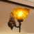 Dome Stained Glass Sconce Light Fixture Tiffany Style 1 Lights Blue/Gold/Tan Wall Lamp for Bedroom Gold Clearhalo 'Industrial' 'Middle century wall lights' 'Tiffany wall lights' 'Tiffany' 'Wall Lamps & Sconces' 'Wall Lights' Lighting' 316111