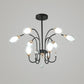 Oval Hanging Chandelier Contemporary Clear Glass 9/15 Bulbs Ceiling Pendant Light in Black Clearhalo 'Ceiling Lights' 'Chandeliers' 'Glass shade' 'Glass' 'Modern Chandeliers' 'Modern' Lighting' 316207