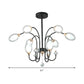 Oval Hanging Chandelier Contemporary Clear Glass 9/15 Bulbs Ceiling Pendant Light in Black Clearhalo 'Ceiling Lights' 'Chandeliers' 'Glass shade' 'Glass' 'Modern Chandeliers' 'Modern' Lighting' 316209