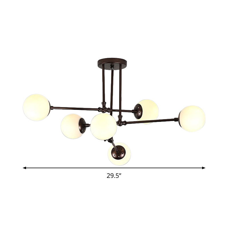 Modernism Bubble Ceiling Chandelier White Glass 6 Heads Hanging Light Fixture in Black Clearhalo 'Ceiling Lights' 'Chandeliers' 'Glass shade' 'Glass' 'Modern Chandeliers' 'Modern' Lighting' 316219