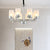8 Heads Cylinder Hanging Chandelier Modernist Frosted Glass Pendant Light Fixture in Chrome Chrome Clearhalo 'Ceiling Lights' 'Chandeliers' 'Glass shade' 'Glass' 'Modern Chandeliers' 'Modern' Lighting' 316241
