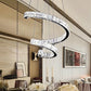 Twist Living Room Chandelier Light Crystal 19"/23.5"/31.5" Wide LED Contemporary Pendant Lamp in Chrome Clearhalo 'Ceiling Lights' 'Modern Pendants' 'Modern' 'Pendant Lights' 'Pendants' Lighting' 316287