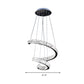 Twist Living Room Chandelier Light Crystal 19"/23.5"/31.5" Wide LED Contemporary Pendant Lamp in Chrome Clearhalo 'Ceiling Lights' 'Modern Pendants' 'Modern' 'Pendant Lights' 'Pendants' Lighting' 316292