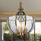 Milk Glass Candle Chandelier Lamp Modern 3 Bulbs Brass Pendant Lighting Fixture with Jar Shade Brass Clearhalo 'Ceiling Lights' 'Chandeliers' 'Glass shade' 'Glass' Lighting' 316315