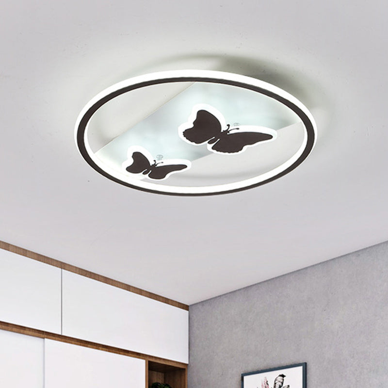 18.5"/23" Wide Butterfly Flush Mount Lamp Modern Acrylic Brown LED Ceiling Fixture in Warm Light/White Light/Remote Control Stepless Dimming Clearhalo 'Ceiling Lights' 'Close To Ceiling Lights' 'Close to ceiling' 'Flush mount' Lighting' 316321