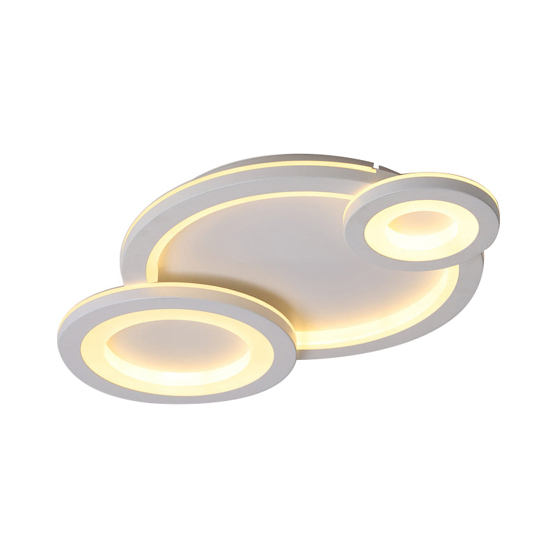 Modern Led Flush Lighting with Acrylic Shade Grey/White Round Flush Mount Ceiling Lamp in Warm/White Light Clearhalo 'Ceiling Lights' 'Close To Ceiling Lights' 'Close to ceiling' 'Flush mount' Lighting' 316367