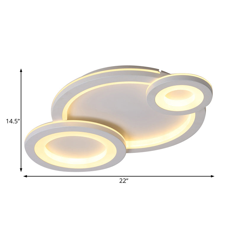Modern Led Flush Lighting with Acrylic Shade Grey/White Round Flush Mount Ceiling Lamp in Warm/White Light Clearhalo 'Ceiling Lights' 'Close To Ceiling Lights' 'Close to ceiling' 'Flush mount' Lighting' 316368