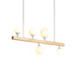 White Pipe Island Light Modernist 5 Heads Wood Suspended Lighting Fixture for Dining Room Clearhalo 'Ceiling Lights' 'Island Lights' Lighting' 316454