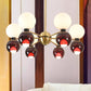 12 Heads Starburst Ceiling Chandelier Contemporary Metal Hanging Light Fixture in Brass Clearhalo 'Ceiling Lights' 'Chandeliers' 'Close To Ceiling Lights' 'Glass shade' 'Glass' 'Modern Chandeliers' 'Modern' Lighting' 316467
