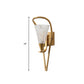 Water Glass Cone Wall Mounted Lamp Vintage 1 Head Living Room Sconce Light Fixture in Gold Clearhalo 'Wall Lamps & Sconces' 'Wall Lights' Lighting' 316801