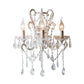 Candle Bedroom Sconce Light Rustic Metal 3 Bulbs Gold/Ivory Wall Lighting Fixture with Dangling Crystal Accent Clearhalo 'Wall Lamps & Sconces' 'Wall Lights' Lighting' 316943