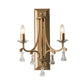 Gold 2 Bulbs Wall Lamp Retro Faceted Crystal Candelabra Wall Mount Light for Living Room Clearhalo 'Wall Lamps & Sconces' 'Wall Lights' Lighting' 316964