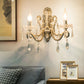 Crystal Candlestick Wall Mounted Lamp Retro 1/2 Bulbs Living Room Sconce Light Fixture in Silver Clearhalo 'Wall Lamps & Sconces' 'Wall Lights' Lighting' 316972