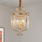 Gold 3 Lights Chandelier Lamp Simple Crystal Candle-Style Pendant Light Fixture for Living Room Clearhalo 'Ceiling Lights' 'Chandeliers' Lighting' options 317076