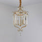 Gold 3 Lights Chandelier Lamp Simple Crystal Candle-Style Pendant Light Fixture for Living Room Clearhalo 'Ceiling Lights' 'Chandeliers' Lighting' options 317077