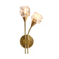 Gold Cube Wall Sconce Lighting Contemporary 2 Lights Clear Crystal LED Wall Light Fixture for Living Room Clearhalo 'Modern wall lights' 'Modern' 'Wall Lamps & Sconces' 'Wall Lights' Lighting' 317083