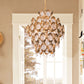 5 Lights Chandelier Traditional-Style Round Crystal Hanging Pendant Light in Gold Clearhalo 'Ceiling Lights' 'Chandeliers' Lighting' options 317095