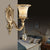 Curving Bedroom Metal Wall Sconce Traditional Beveled Glass Crystal 1 Head Gold Wall Lighting Fixture Gold Clearhalo 'Wall Lamps & Sconces' 'Wall Lights' Lighting' 317254